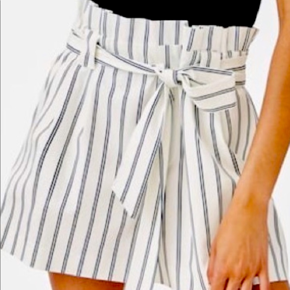 Zara black/white striped shorts. NWOT